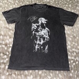 Comfort Colors Gray acid-wash T Shirt Posty Post Malone Large Cotton Graphic T